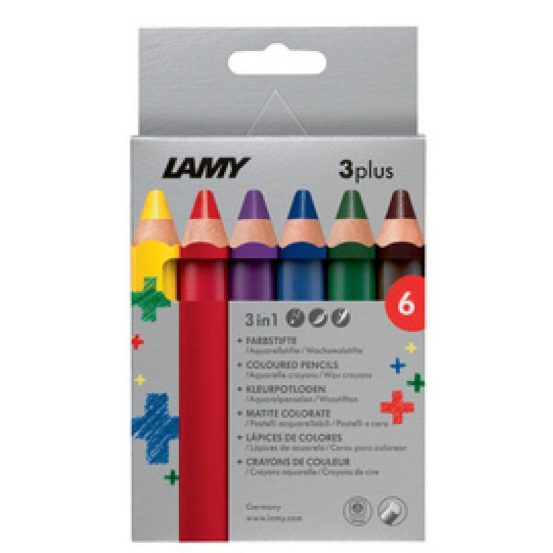 LAMY Crayon de couleur 3-en-1 3plus, étui carton de 12