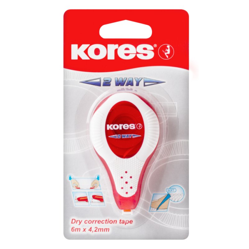 Kores 84345 film/bande correcteur 8 m Rouge, Blanc 10 pièce(s)