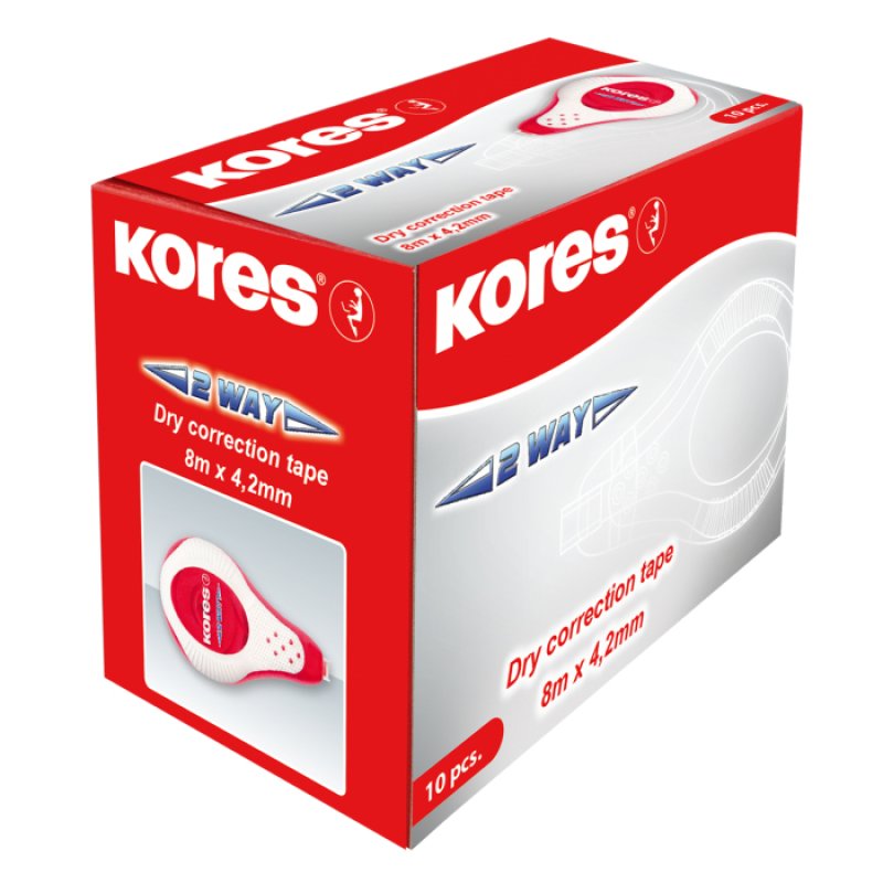 Kores 84345 correction tape 8 m Red, White 10 pc(s)