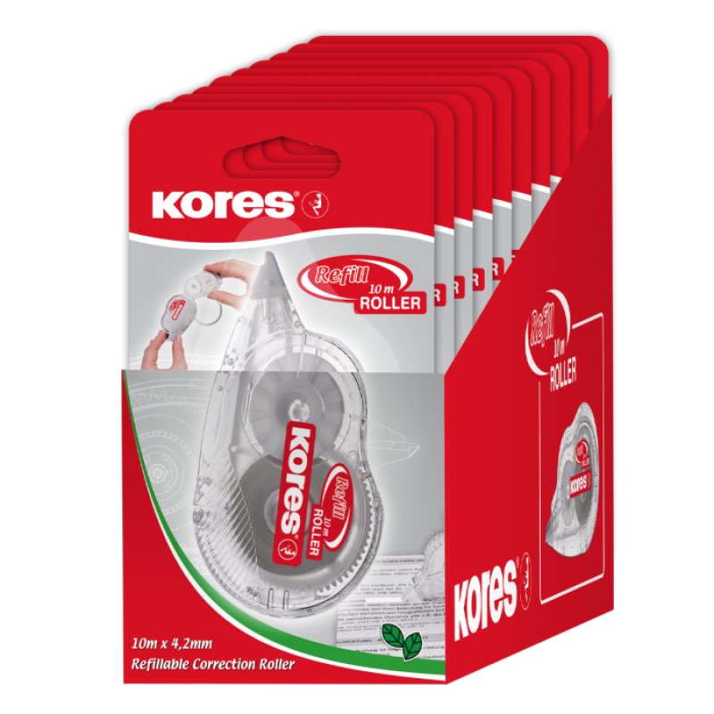 Kores Roller correcteur rechargeable "Refill", 4,2 mm x 10 m