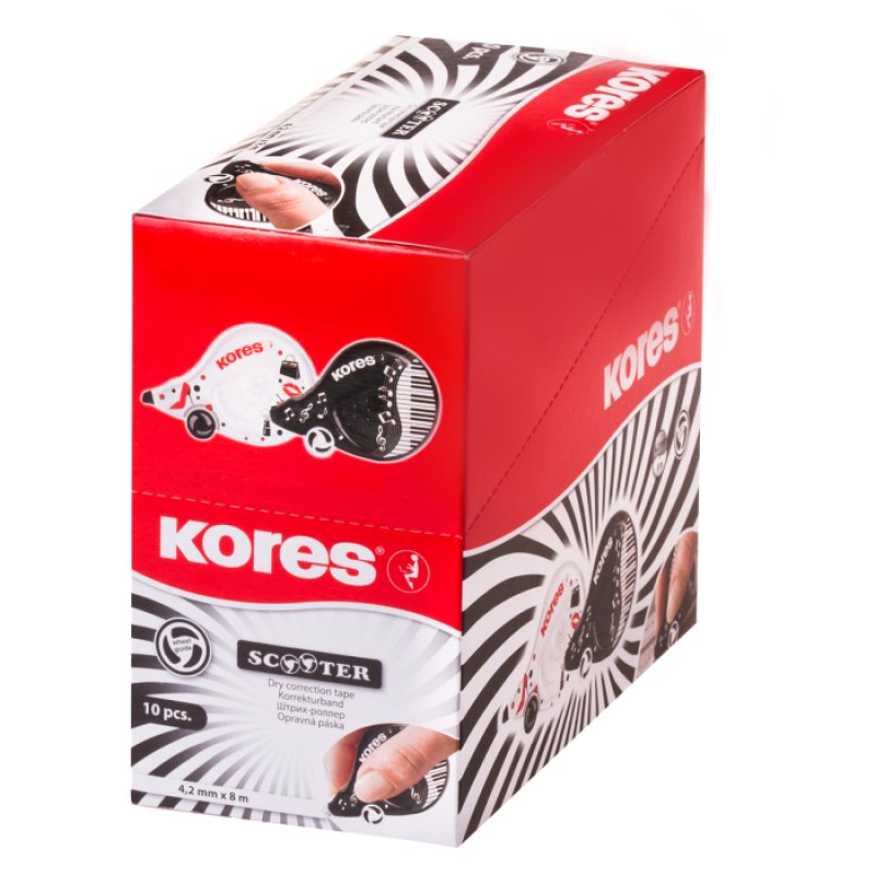 Kores roller correcteur jetable "BLACK & WHITE"