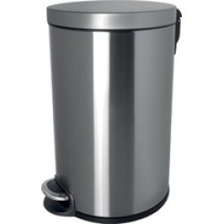 helit Poubelle à pédale "the silent", 12 litres, argent