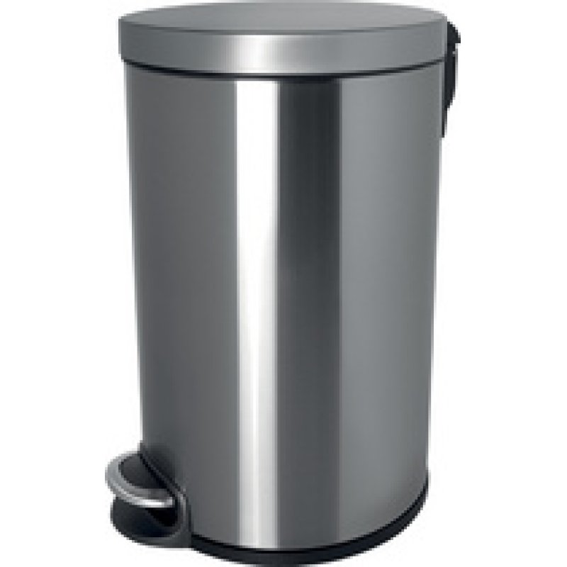 helit Poubelle à pédale "the silent", 12 litres, argent