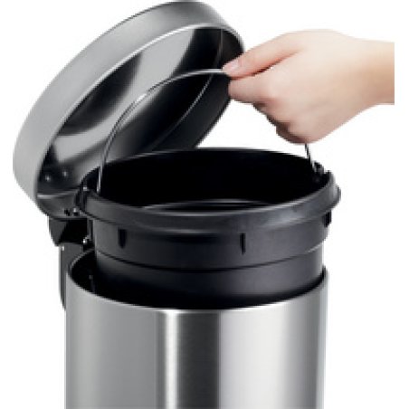 helit Poubelle à pédale "the silent", 20 litres, argent