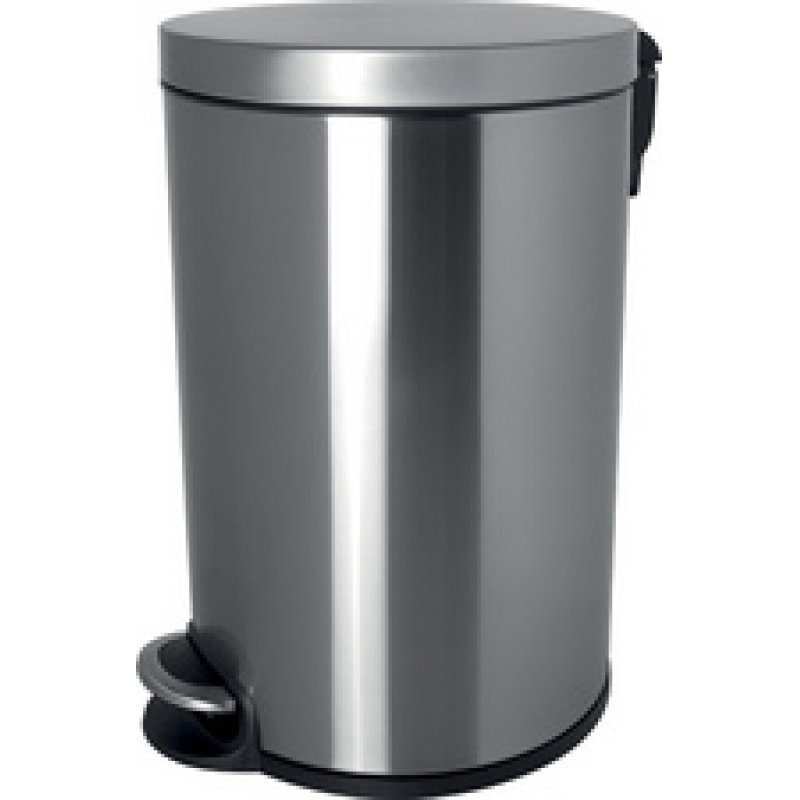 helit Poubelle à pédale "the silent", 20 litres, argent