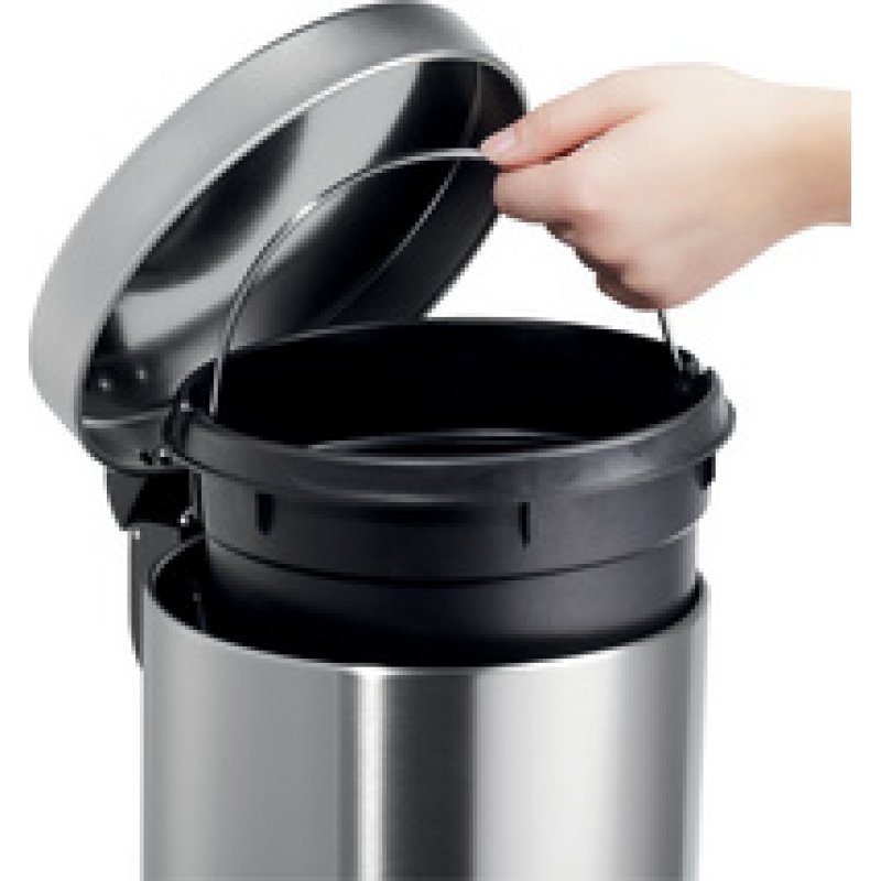 helit Poubelle à pédale "the silent", 20 litres, noir