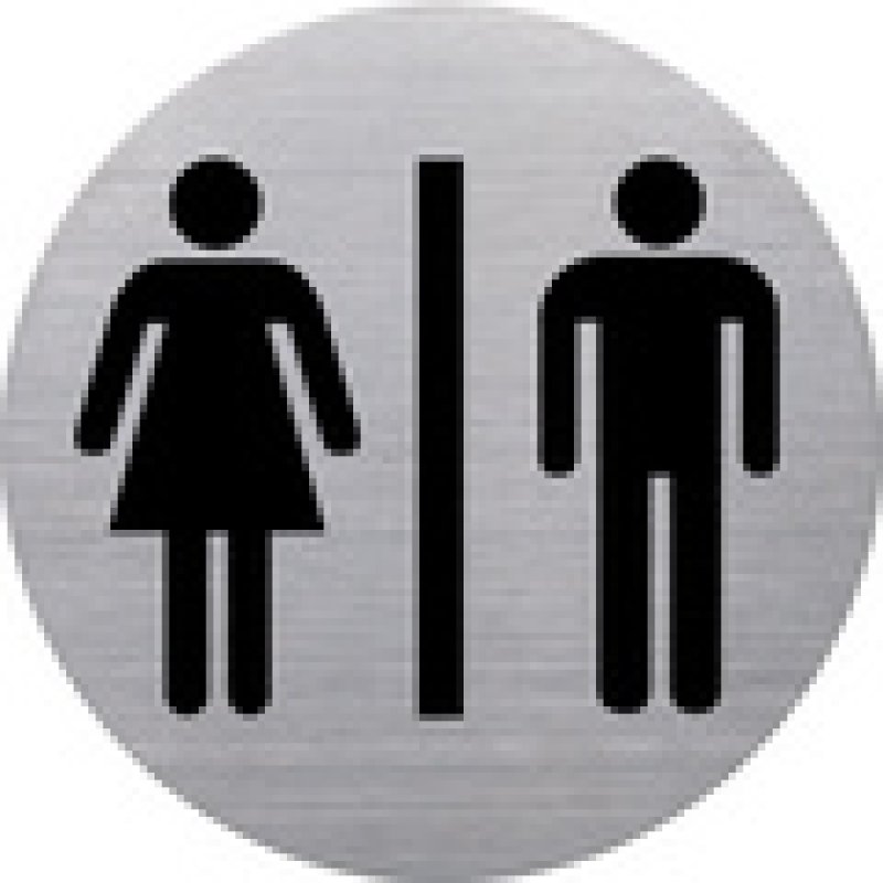 helit Pictogramme "the badge" WC Femmes & Hommes, argent