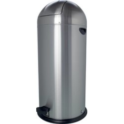 helit Poubelle à pédale "the step dome", 52 litres, noir