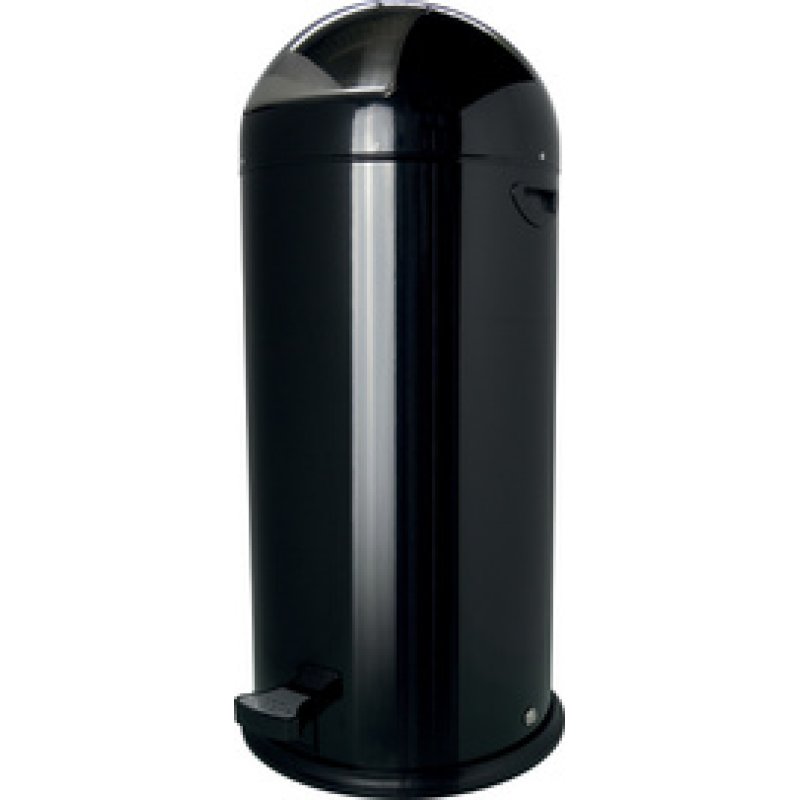 helit Poubelle à pédale "the step dome", 52 litres, noir