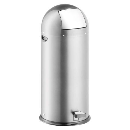 helit Poubelle à pédale "the step dome", 52 litres, argent