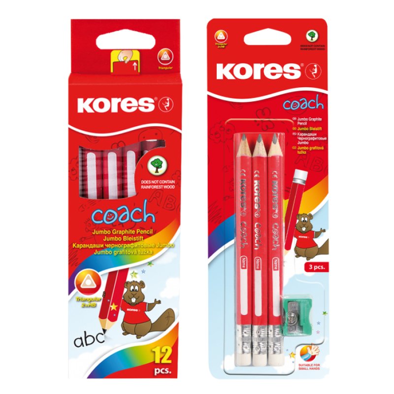 Kores Crayon COACH, triangulaire, degré de durété: 2 HB