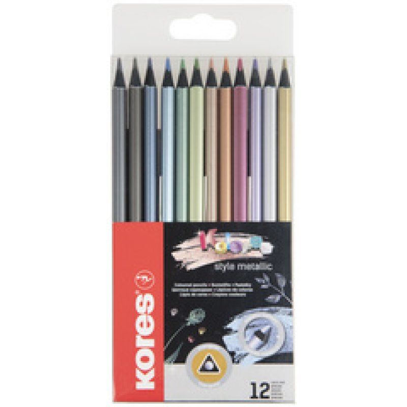 Kores Crayon de couleur "Kolores Metallic Style", étui de 12
