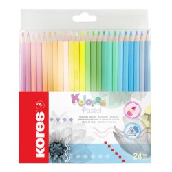 Kores Crayon de couleur "Kolores Pastel", étui carton de 24