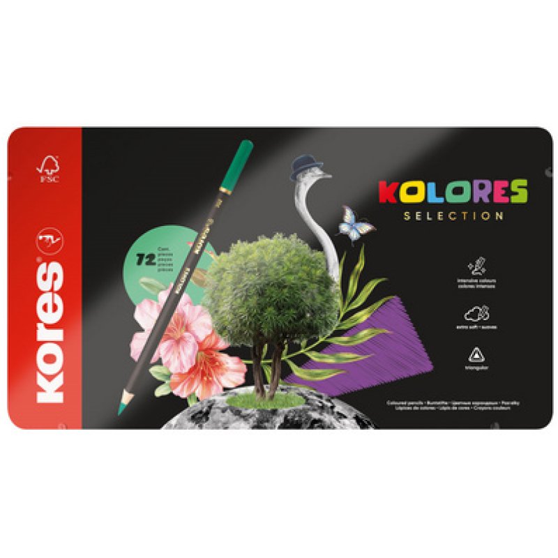 Kores Crayon de couleur "KOLORES SELECTION", étui de 72