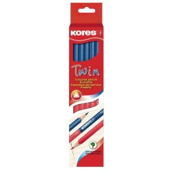 Kores Crayon de couleur TWIN Jumbo, bleu/rouge, triangulaire