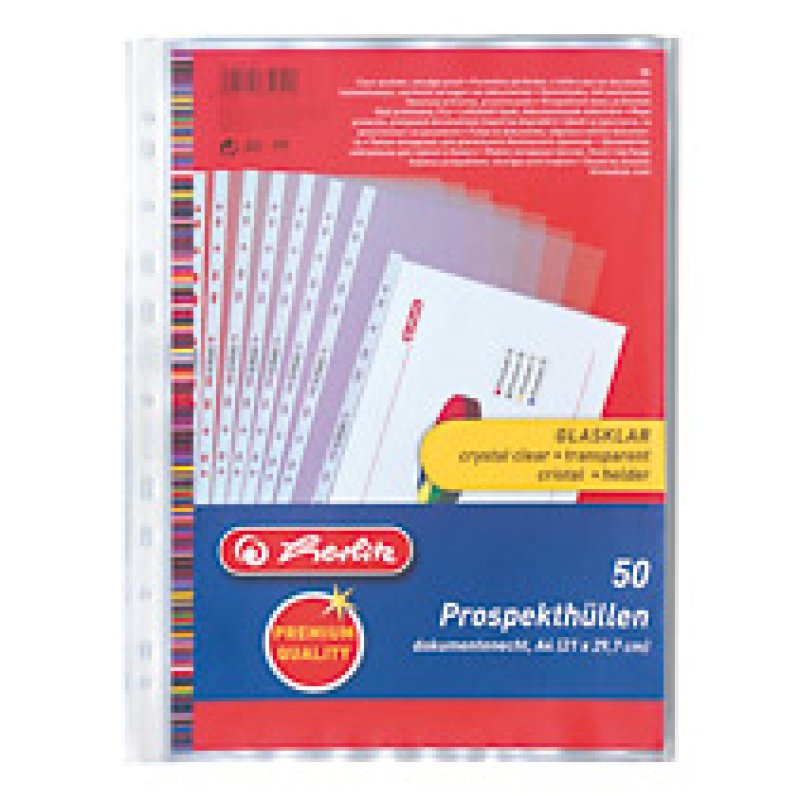 Herlitz 05850508 sheet protector 210 x 297 mm (A4) Polypropylene (PP) 50 pc(s)