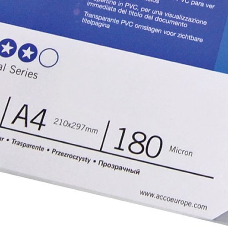 GBC HiClear Binding Covers A4 PVC 200 Micron Super Clear (100)