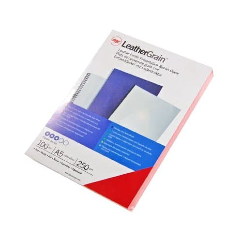 GBC Plats de couverture LeatherGrain A5 250 g/m² noir (100)