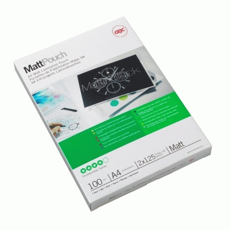 GBC Matt Laminating Pouches A4 2x100 Micron (100)