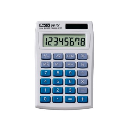 ibico Calculatrice de poche 081X, écran LCD à 8 chiffres