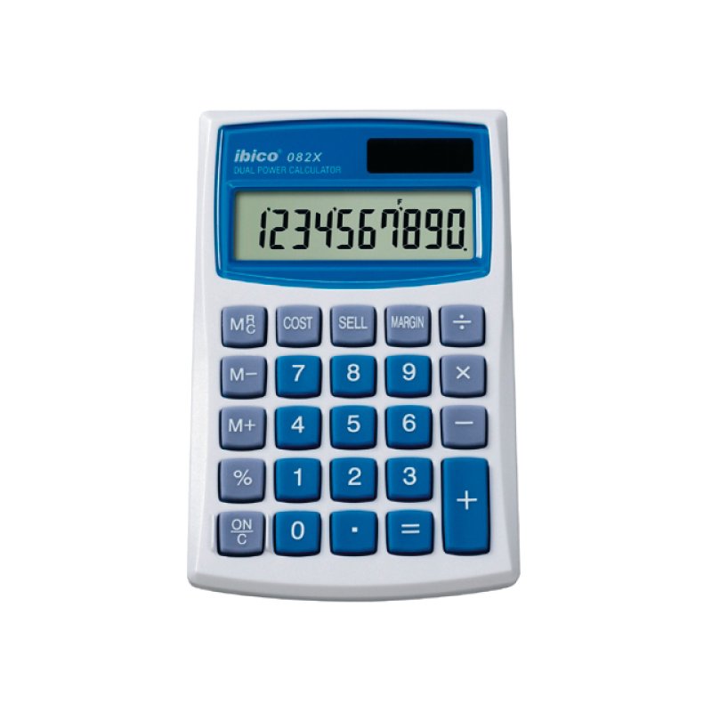 ibico Calculatrice de poche 082X, écran LCD à 10 chiffres