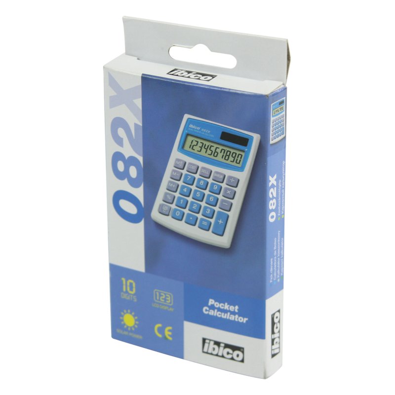 ibico Calculatrice de poche 082X, écran LCD à 10 chiffres