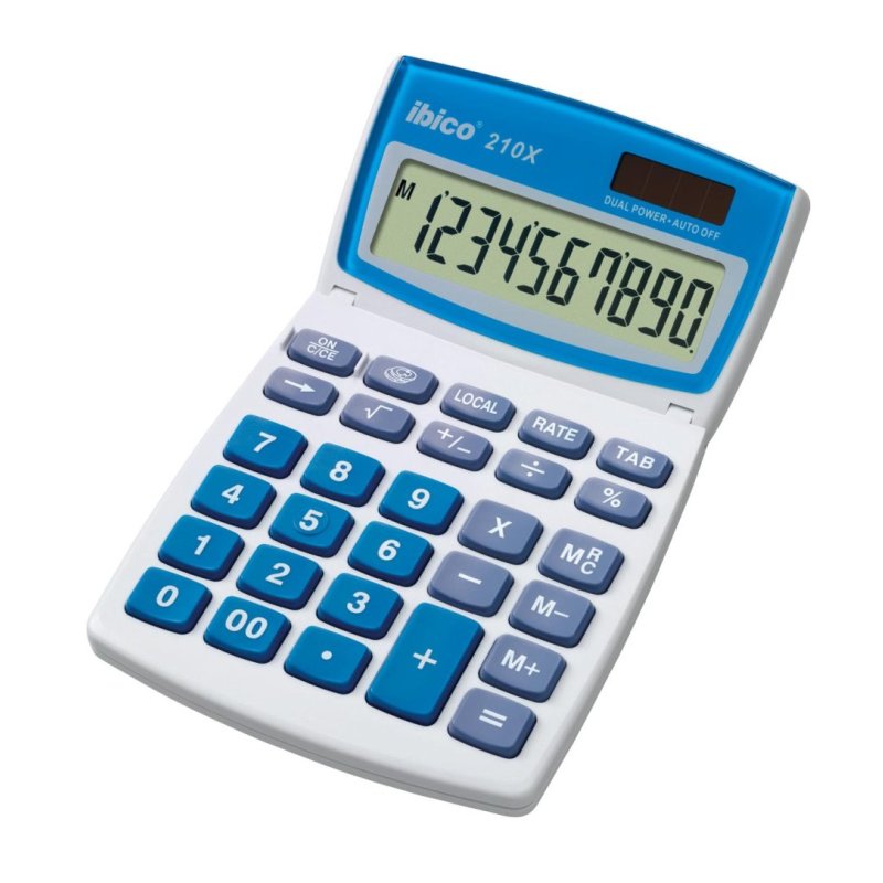 ibico Calculatrice de bureau 210X, écran LCD 10 chiffres
