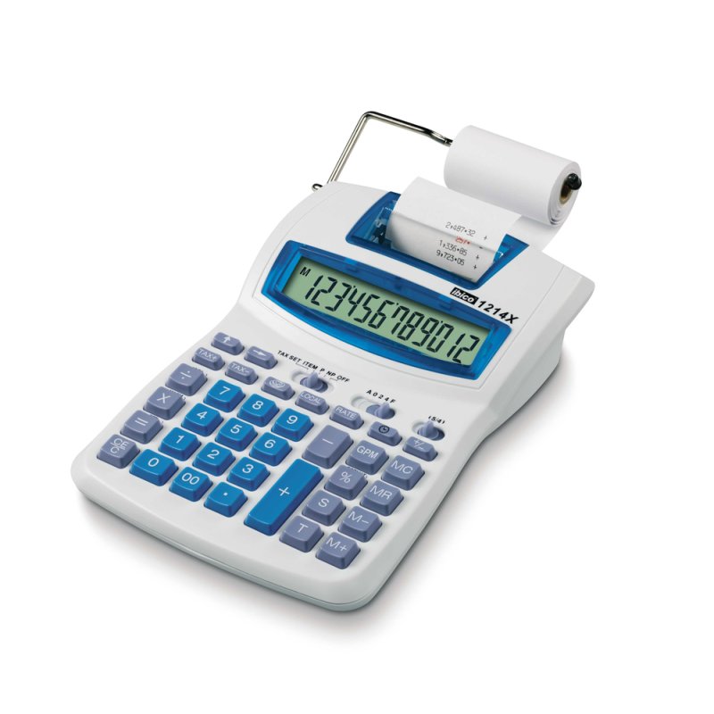 Rexel Ibico 1214X Semi-Professional Print Calculator White/Blue