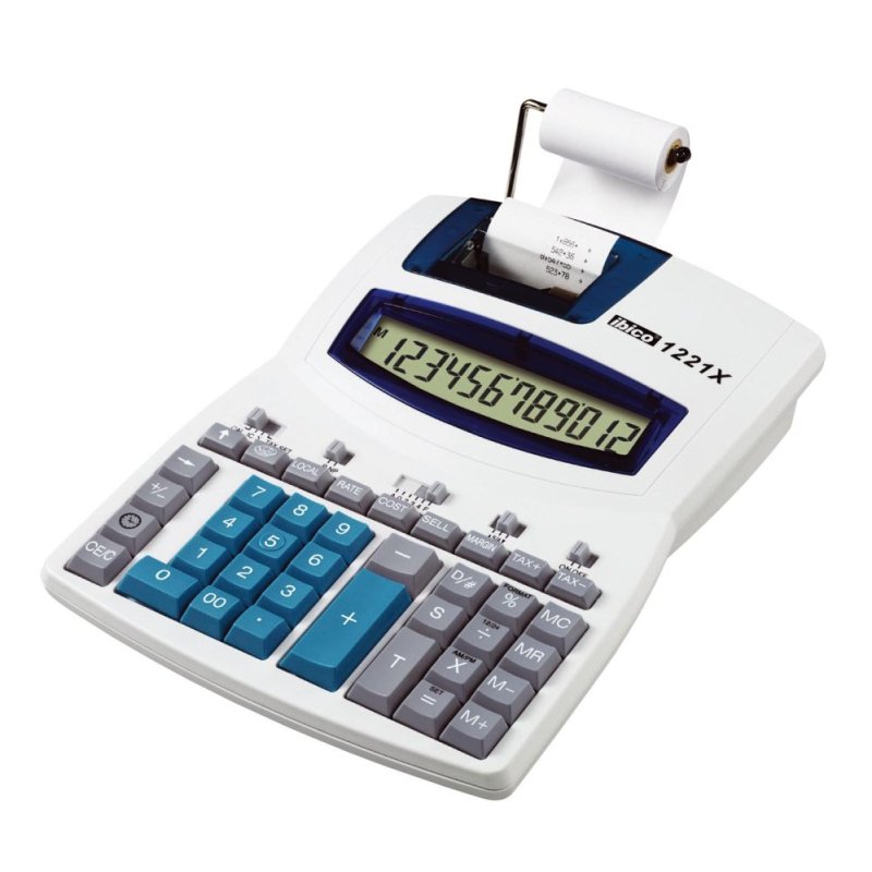 Rexel Ibico 1221X Semi-Professional Print Calculator White/Blue