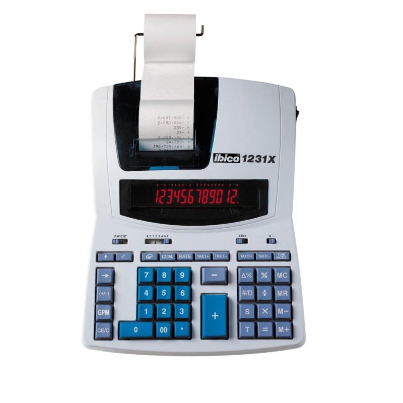 Rexel Ibico 1231X Professional Print Calculator White/Blue