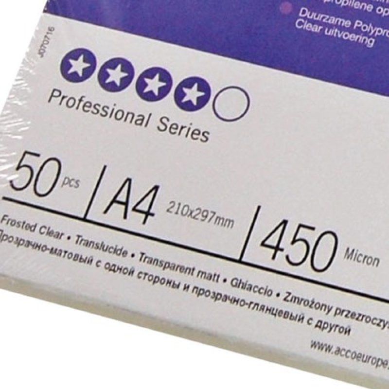 GBC PolyClearView Binding Covers 300 Micron A4 Frosted (100)