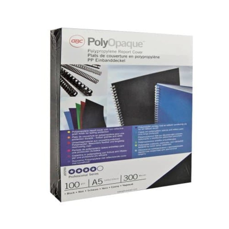 GBC PolyOpaque Binding Covers A4 300 Micron Dark Blue (100)