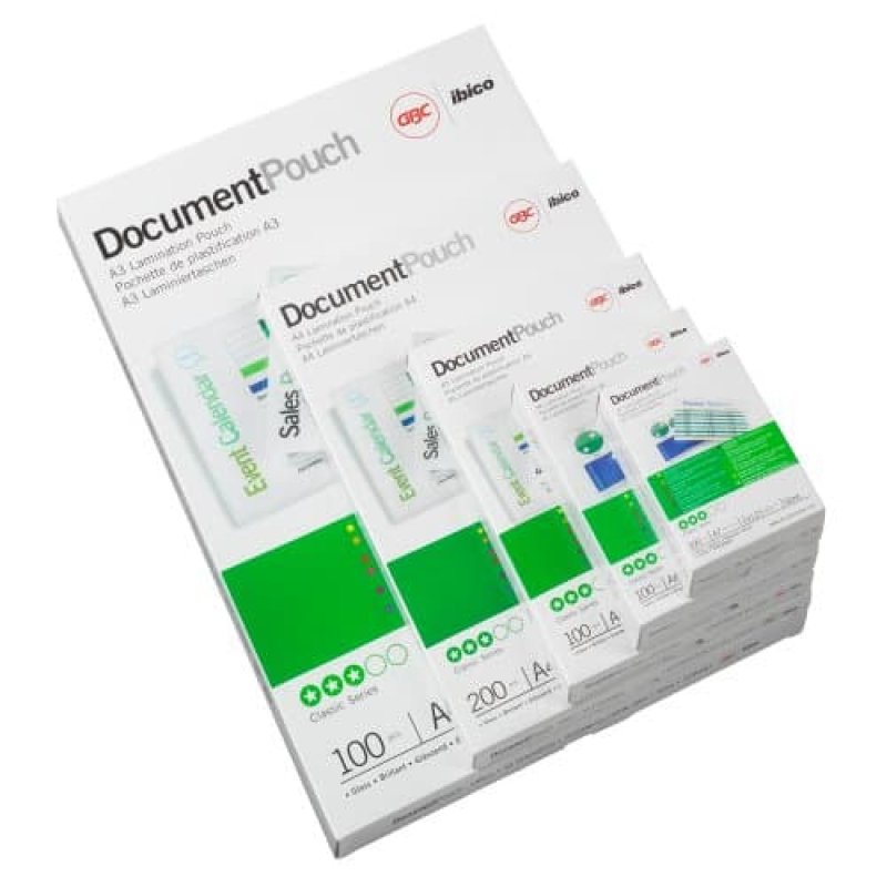 GBC Document Laminating Pouches A4 2x37.5 Micron Gloss (200)