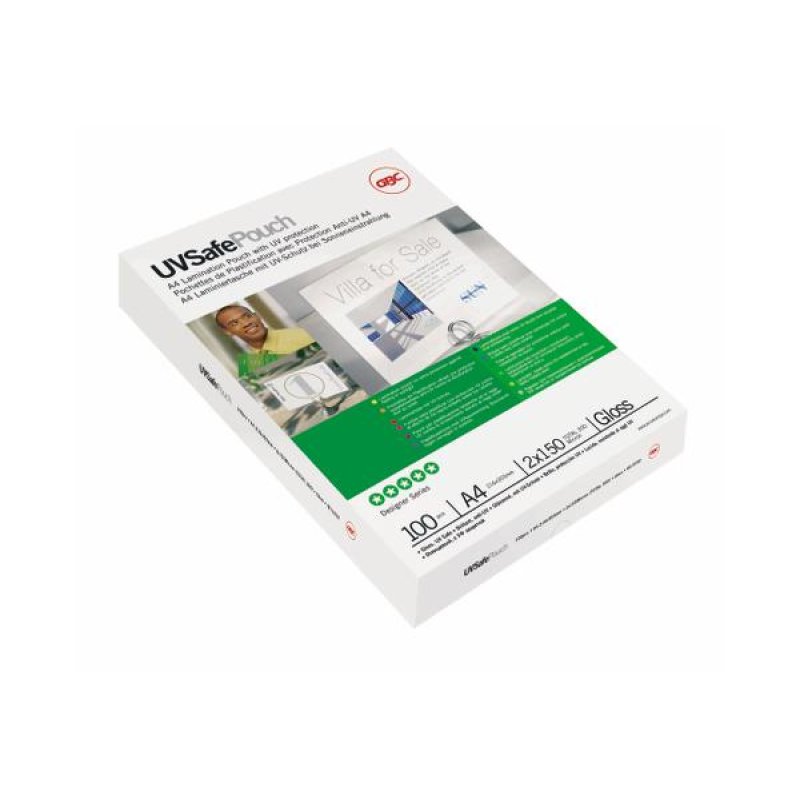 GBC Pochette de plastification UVSafePouch, A4, 300 microns