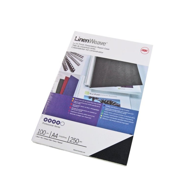 GBC Couverture de reliure aspect toilé, A4, 250 g/m2