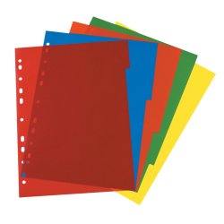herlitz Intercalaires en plastique, uni, A4, 5 touches