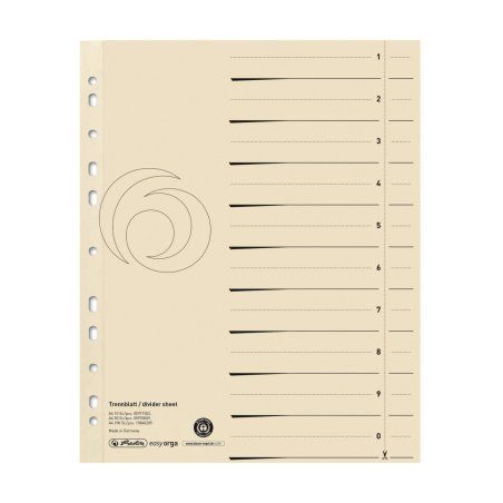 Herlitz 5971502 intercalaire Carton Beige 10 pièce(s)
