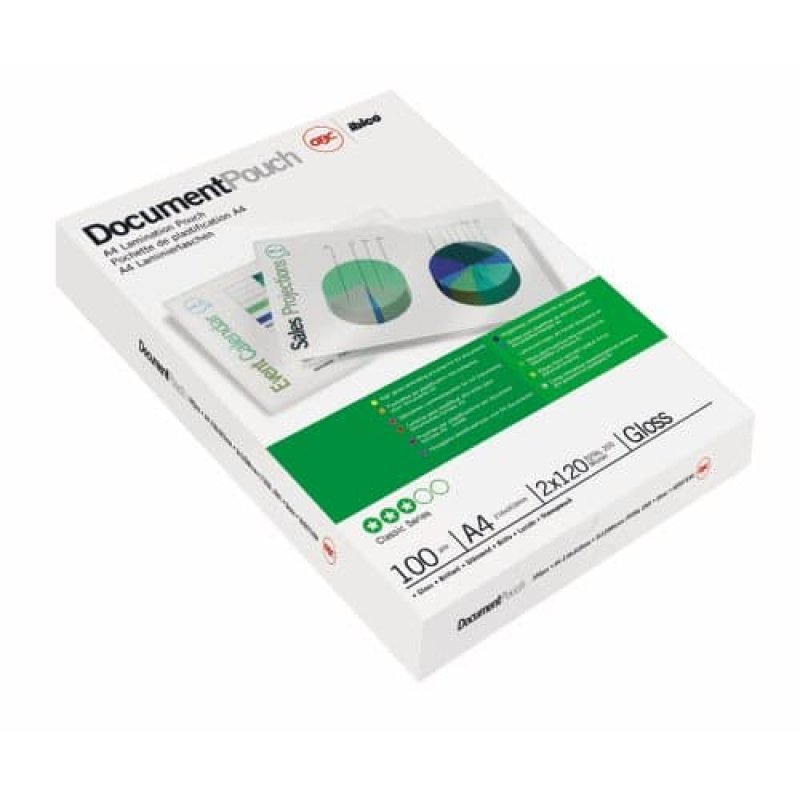 GBC Document Laminating Pouches A4 2x80 Micron Gloss (100)