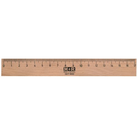 M R Règle en bois, 200 mm, hêtre, avec insert métallique