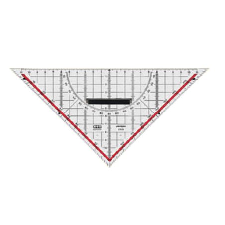 M R Equerre géométrique, hypoténuse: 320 mm, transparent