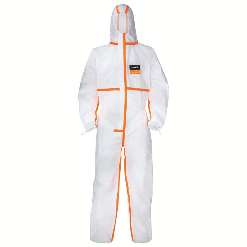Uvex 9837513 protective coverall/suit Orange, White