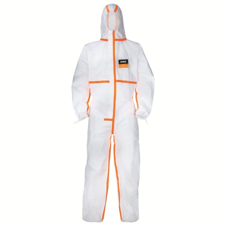 uvex Combinaison de protection jetable 4B, 3XL, blanc/orange