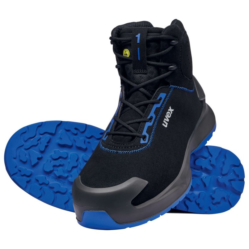 uvex 1 x-craft Chaussure montante S2, pointure 42, noir/bleu