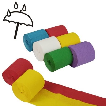 Papstar 10056 papier crêpon Vert, Violet, Rouge, Turquoise, Blanc, Jaune