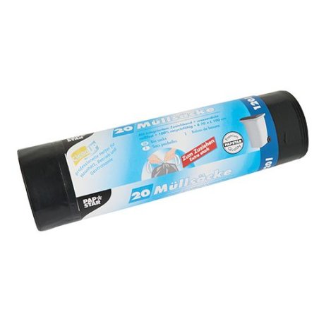 STARPAK Sac poubelle LDPE, à lien coulissant, 120 L, noir