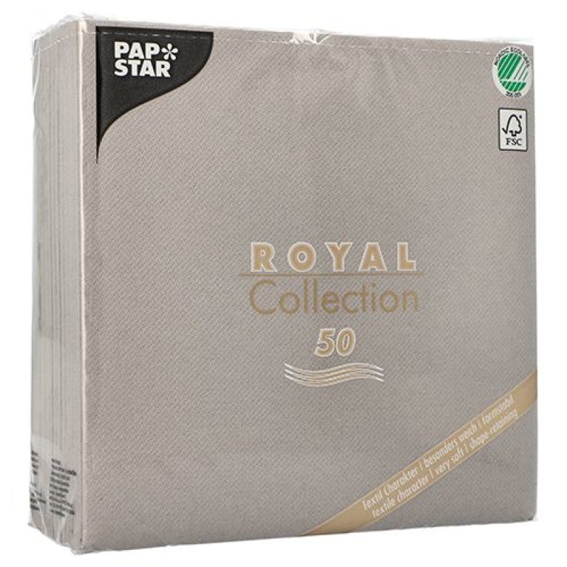 PAPSTAR Serviette "ROYAL Collection", gris