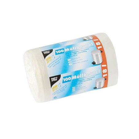 STARPAK Sac poubelle HDPE, 18 litres, blanc