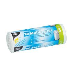 Papstar 12104 sac poubelle 60 L Blanc 20 pièce(s)