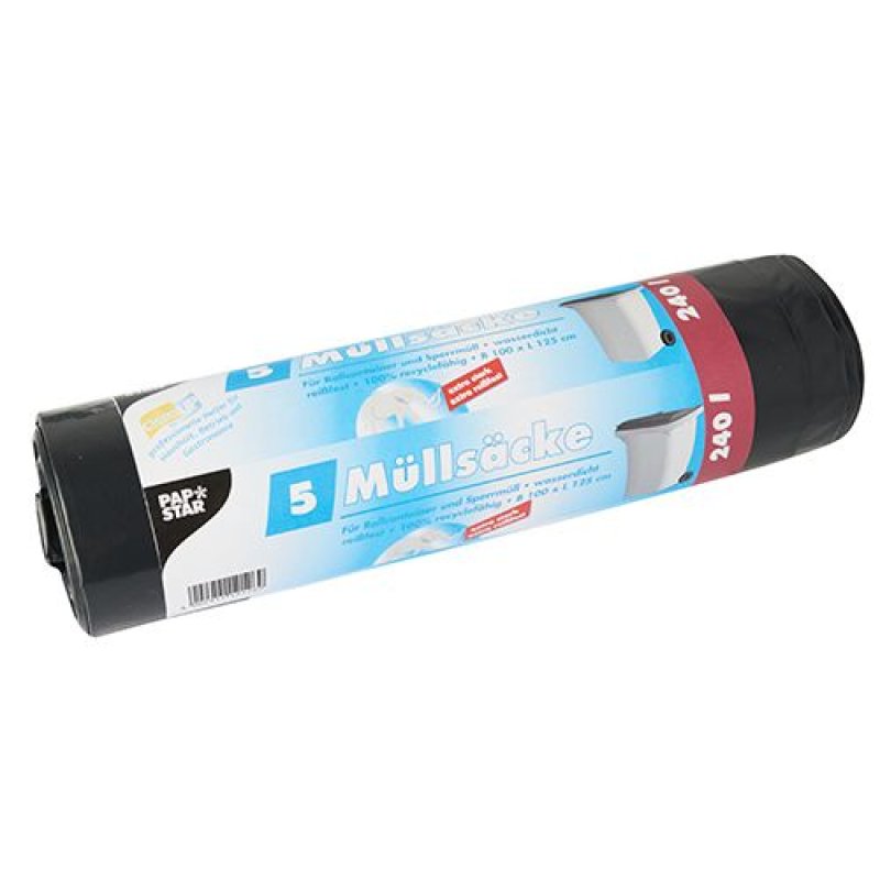 STARPAK Sac poubelle HDPE, 240 litres, noir