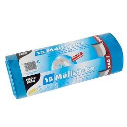 STARPAK Sac poubelle LDPE, 240 litres, bleu